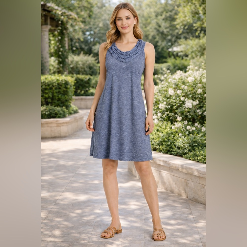 Max Studio Striped Blue and White dress